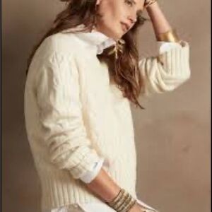 BR CASHMERE BLEND CABLE KNIT SWEATER